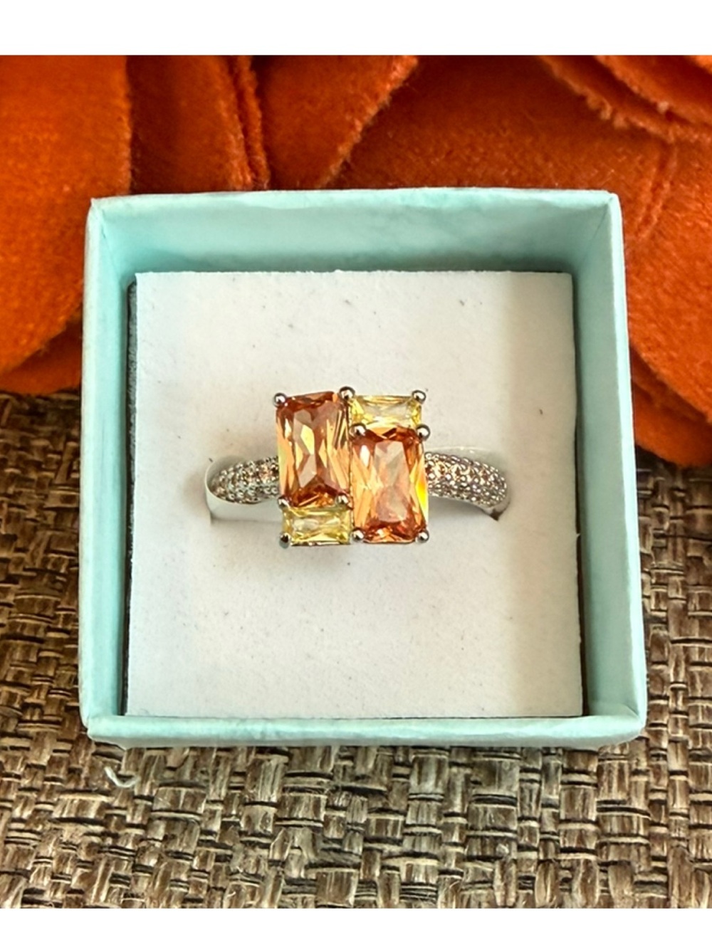 NWT Sweet Lady Love Yellow Topaz November 2023 Ring RPB6693 Rhodium Size 9